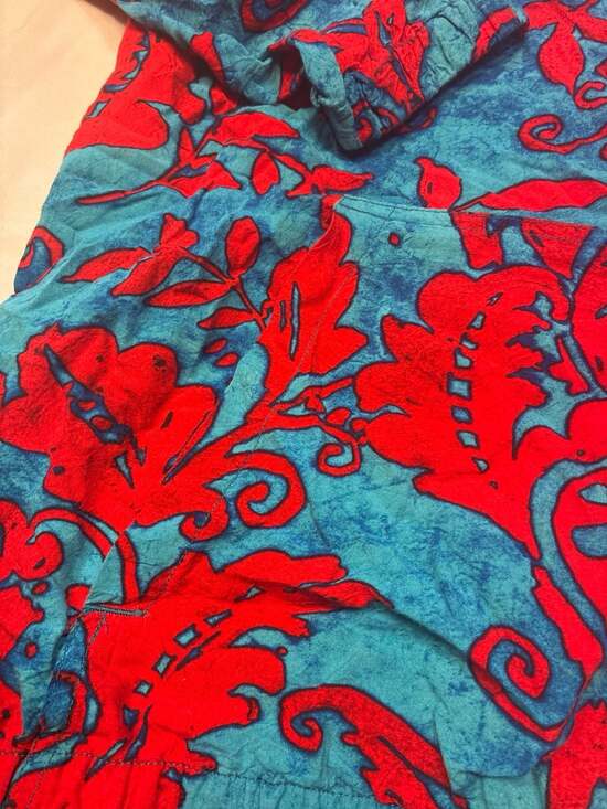 Vintage Surf Line Hawaii Jams Red and Blue Floral Full Zip Hoodie Jacket Size Sm - Picture 2 of 10